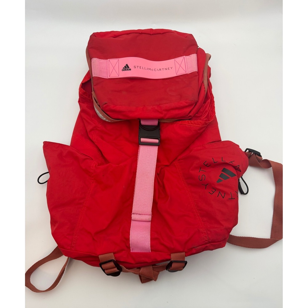 adidas by Stella McCartney HR4332 Backpack Red Pink Black Nylon Women's